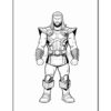 A superhero character with long hair and a muscular build, wearing armor and equipped with various accessories.