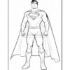 Superman stands confidently with his arms crossed, wearing a classic costume with a cape and an emblem on his chest.
