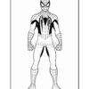 Spider-Man standing in a dynamic pose, showcasing his iconic costume with a web pattern and spider emblem.