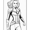 A female superhero in a suit with a star emblem, displaying a fierce expression and strong stance.