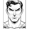 Superman with a serious expression, featuring defined facial features and stylized hair.