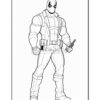 Deadpool stands confidently with a gun, wearing his signature mask and a tactical outfit, ready for action.