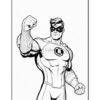 A muscular superhero in a green and black costume, with a mask and fist raised in a confident pose.