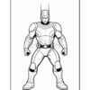A muscular superhero in a suit with armor, standing confidently with a determined expression, ready for action.