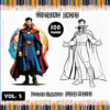 Doctor Strange coloring pages featuring vibrant illustrations for a coloring book, from artcoloringpage.com, offering free coloring pages.