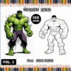 A colorful Hulk-themed coloring book cover featuring two Hulk illustrations, promoting 100 free coloring pages at artcoloringpage.com.