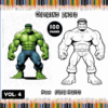 Hulk coloring page from a free coloring book featuring superheroes, available at artcoloringpage.com, with 100 pages to choose from.