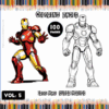 Iron Man coloring pages from artcoloringpage.com, featuring a vibrant character illustration and a blank outline for coloring in your coloring book.