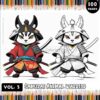 Discover the world of samurai with samurai colouring pages Vol. 3!