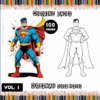 Superman coloring pages, featuring vibrant and black-and-white designs, available at artcoloringpage.com for free coloring book fun.