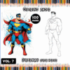 Superman coloring page featuring a vibrant illustration and a classic outline, promoting free coloring pages from artcoloringpage.com.