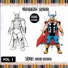 Coloring page featuring Thor from the coloring book series, highlighting free coloring pages on artcoloringpage.com.