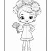 A young girl with a floral crown and a bouquet of flowers, wearing a simple dress and sneakers.