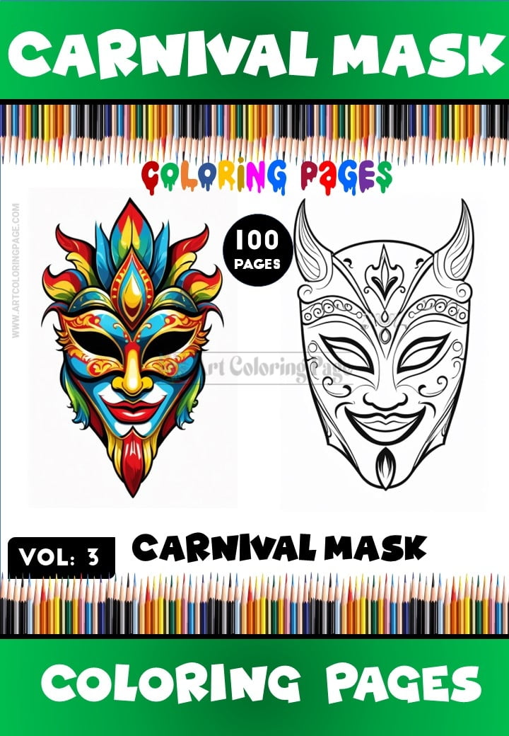 Carnival Mask Coloring Book