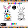 Coloring pages featuring two cute bunnies for Easter, perfect for a cozy coloring book from artcoloringpage.com.