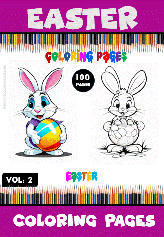 Coloring pages featuring two cute bunnies for Easter, perfect for a cozy coloring book from artcoloringpage.com.