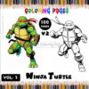 Embark on a Coloring Odyssey with Ninja Turtles Character Coloring Pages V3