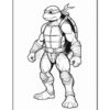 Leonardo from the Teenage Mutant Ninja Turtles, in a dynamic pose, wearing his signature blue mask and armor.