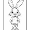 A cartoon rabbit with long ears, wearing a hoodie and sneakers, stands confidently with hands in pockets.