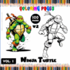 Ninja Turtle coloring page from artcoloringpage.com, featuring vibrant and black-and-white images for free coloring book fun.
