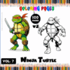 Ninja Turtle coloring page featuring two characters with vibrant colors, ideal for a coloring book from artcoloringpage.com, offering free coloring pages.