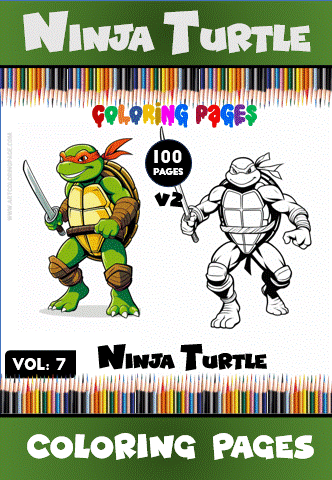 Ninja Turtle coloring page featuring two characters with vibrant colors, ideal for a coloring book from artcoloringpage.com, offering free coloring pages.
