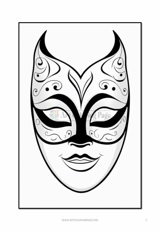 Unveil the Celebration: Carnival Mask for Coloring Vol 10 - 100 Pages