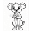A cute cartoon mouse holding a daisy, standing on its hind legs with a friendly expression.