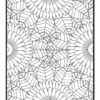 A black and white floral coloring page featuring large flowers and intricate leaf patterns.