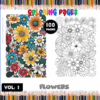 Coloring pages featuring vibrant flowers, ideal for relaxation and creativity, from artcoloringpage.com's cozy coloring book collection.