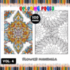 Colorful flower mandalas for coloring, featuring intricate designs, as part of the cozy coloring pages collection from artcoloringpage.com.