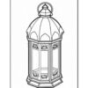 A decorative lantern outline with a domed top and ornate designs, suitable for coloring.