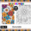 Colorful flowers on a cozy coloring page from artcoloringpage.com, featuring intricate designs in a cozy coloring book.