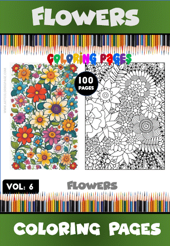 Coloring page featuring a vibrant floral design, ideal for the cozy coloring book collection from artcoloringpage.com.