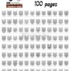Grid of bear mandala designs, arranged in a 10x10 pattern, with the title 
