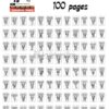 A collage of 100 elephant coloring page outlines arranged in a grid, featuring simple line drawings of elephants.