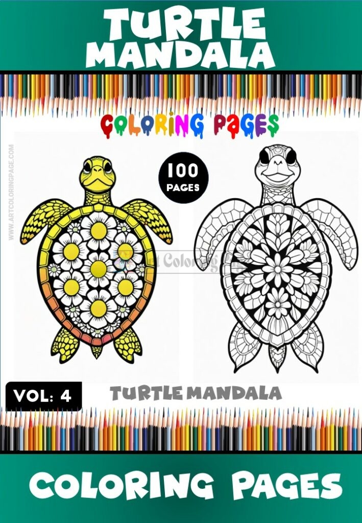 Discover Serenity: Mandala Coloring Turtle VOL 4