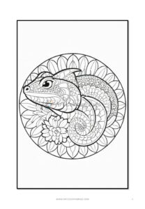Dive into Tranquility Mandala Lizard Coloring VOL 3