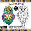 Find Harmony Coloring Page Mandala Bird VOL 4