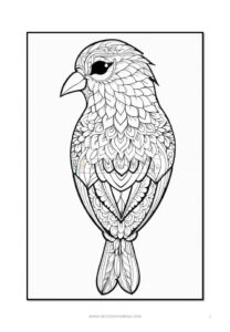 Find Harmony Coloring Page Mandala Bird VOL 4