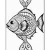 Coloring page featuring a detailed illustration of a fish with intricate patterns and designs.