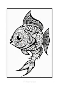 Immerse Yourself in Tranquility with Fish Mandala Coloring Page Vol 2!