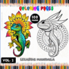 Colorful lizard mandala designs from a coloring book, featuring detailed patterns. Ideal for artcoloringpage.com and mandala coloring pages.