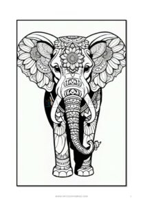 Tranquil Tusks Elephant Mandala Coloring Page VOL 2