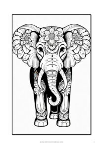 Tranquil Tusks Elephant Mandala Coloring Page VOL 2