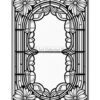 Decorative black and white frame design featuring floral motifs, ideal for coloring or artistic embellishment.