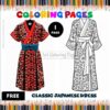 Unveil Japan's Beauty: Free Japanese Dress Coloring Pages Instant Download