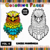 Eagle Mandala coloring pages featuring vibrant designs for artistic expression, perfect for the Mandala coloring book from artcoloringpage.com.