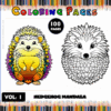 Hedgehog mandala coloring pages from artcoloringpage.com, featuring colorful designs on one side and outlines on the other.