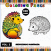 Hedgehog mandala coloring pages from a Mandala coloring book, featuring colorful and black-and-white designs for artcoloringpage.com.